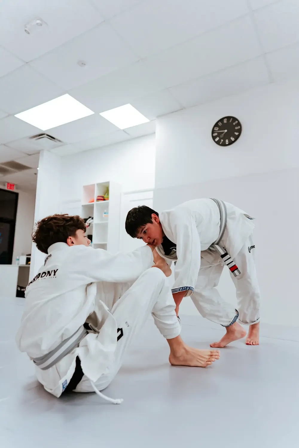 Students drilling technique at Harmony BJJ